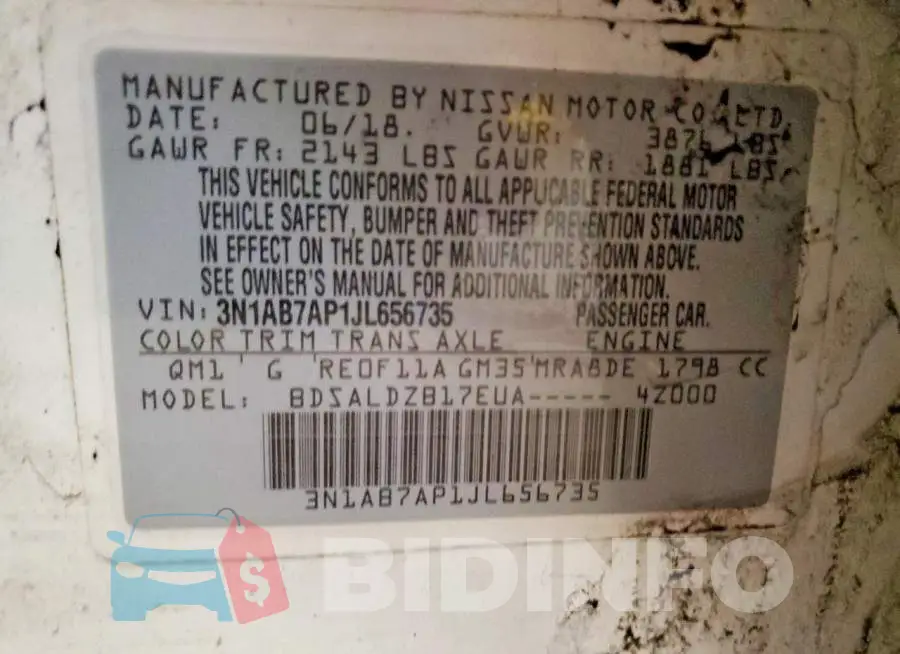 3N1AB7AP1JL656735 Photo# 12