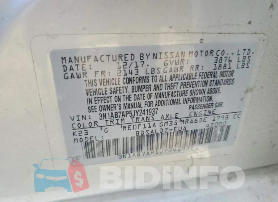 3N1AB7AP5JY241937 Photo# 12
