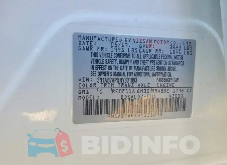 3N1AB7APXHY331093 Photo# 12