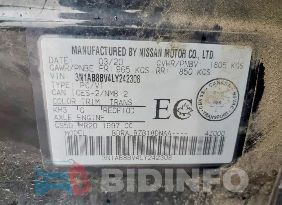3N1AB8BV4LY242308 Photo# 13