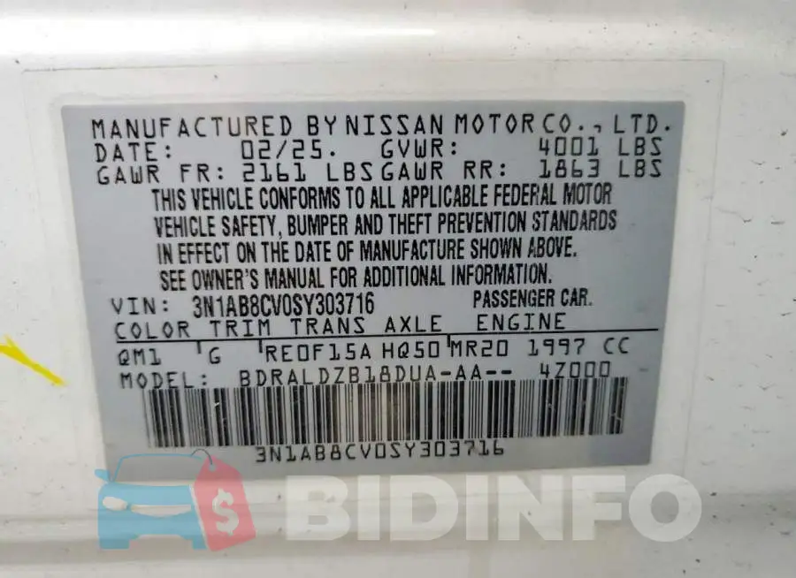 3N1AB8CV0SY303716 Photo# 12