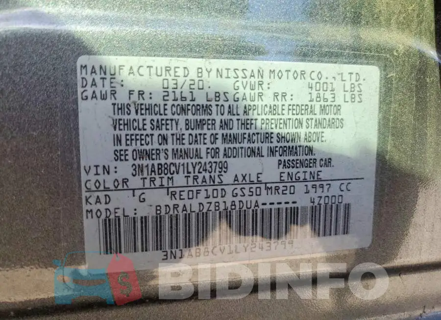 3N1AB8CV1LY243799 Photo# 12