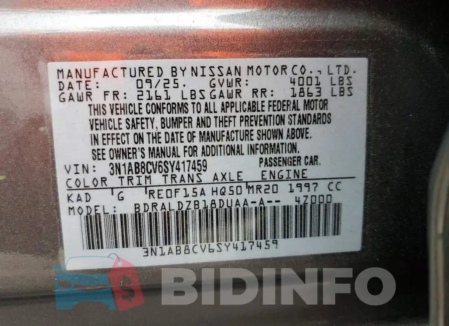 3N1AB8CV6SY417459 Photo# 12