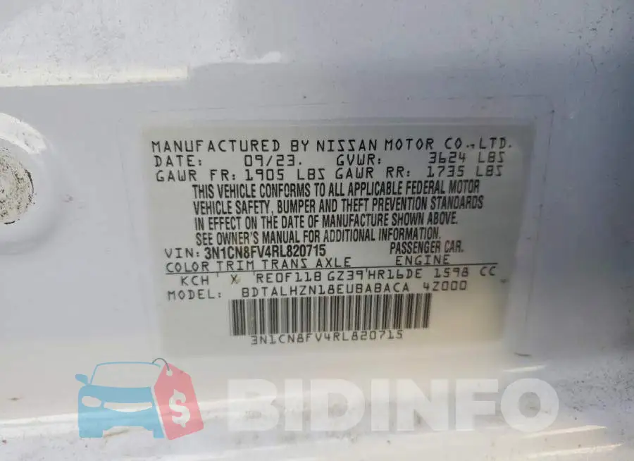 3N1CN8FV4RL820715 Photo# 13