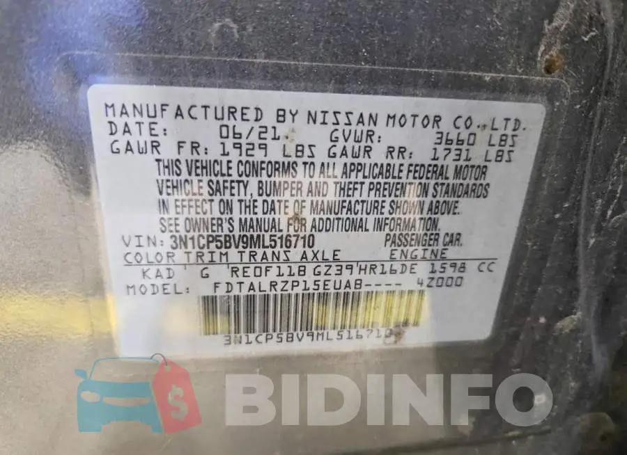 3N1CP5BV9ML516710 Photo# 14