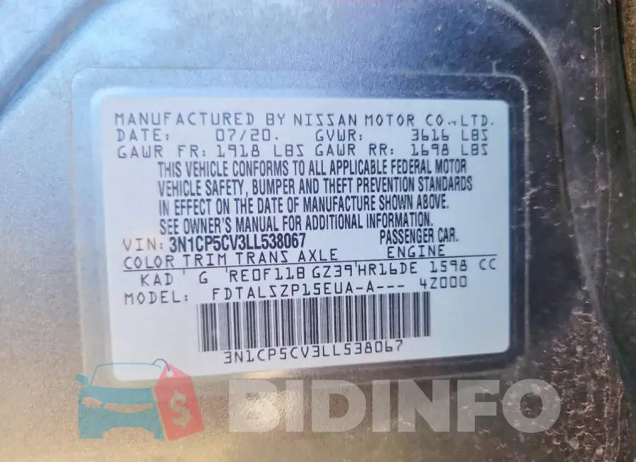 3N1CP5CV3LL538067 Photo# 12