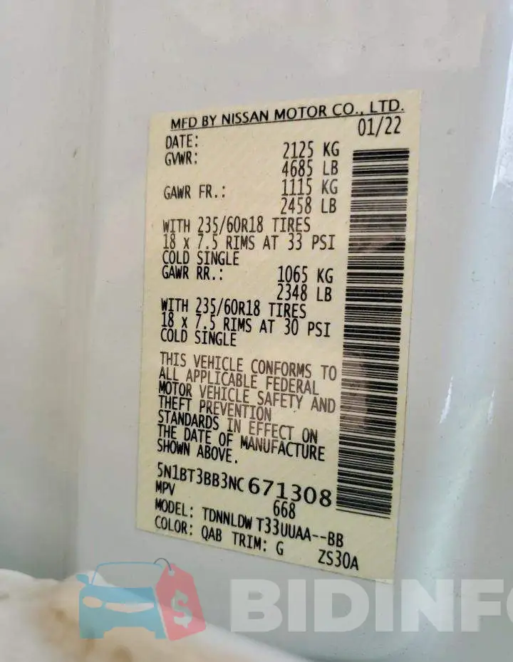 5N1BT3BB3NC671308 Photo# 13
