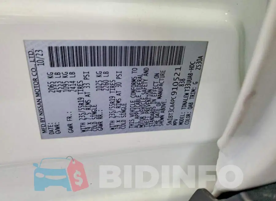 5N1BT3CA4PC910521 Photo# 13
