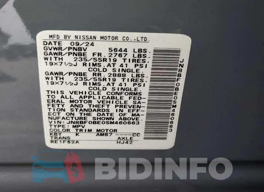 JN8BF0BE0SM460663 Photo# 13