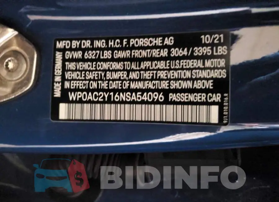 WP0AC2Y16NSA54096 Photo# 12