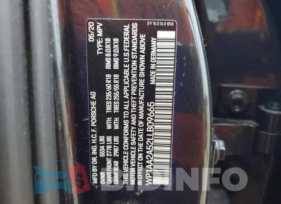 WP1AA2A52LLB09665 Photo# 13