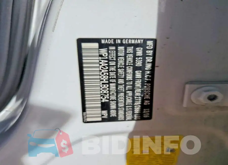 WP1AA2A58HLB08754 Photo# 13