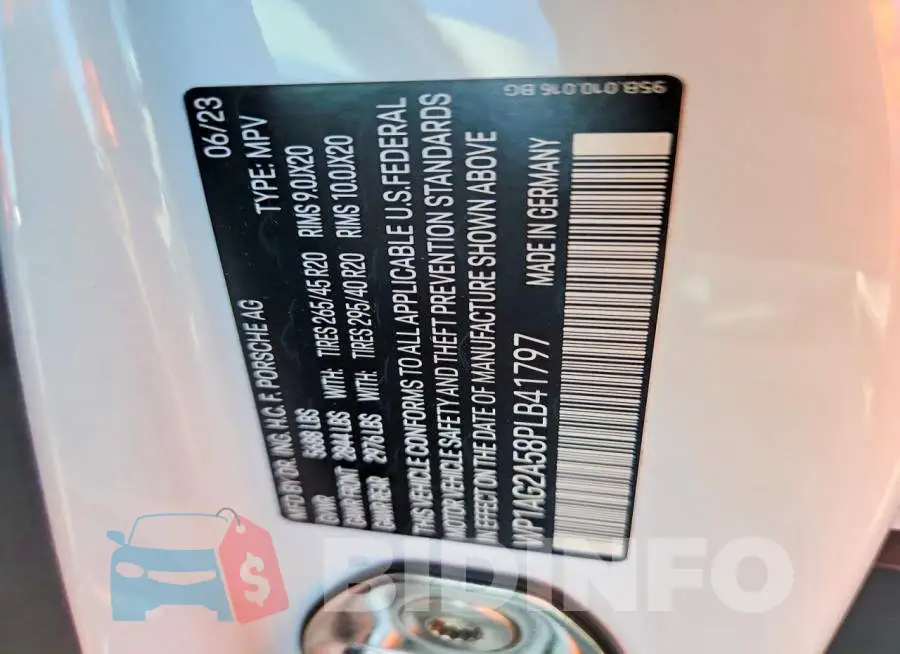 WP1AG2A58PLB41797 Photo# 13