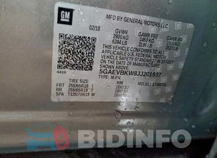 5GAEVBKW8JJ201937 Photo# 13