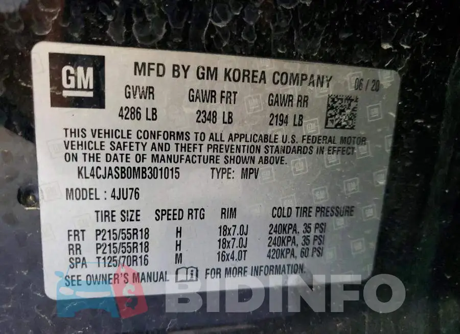 KL4CJASB0MB301015 Photo# 12
