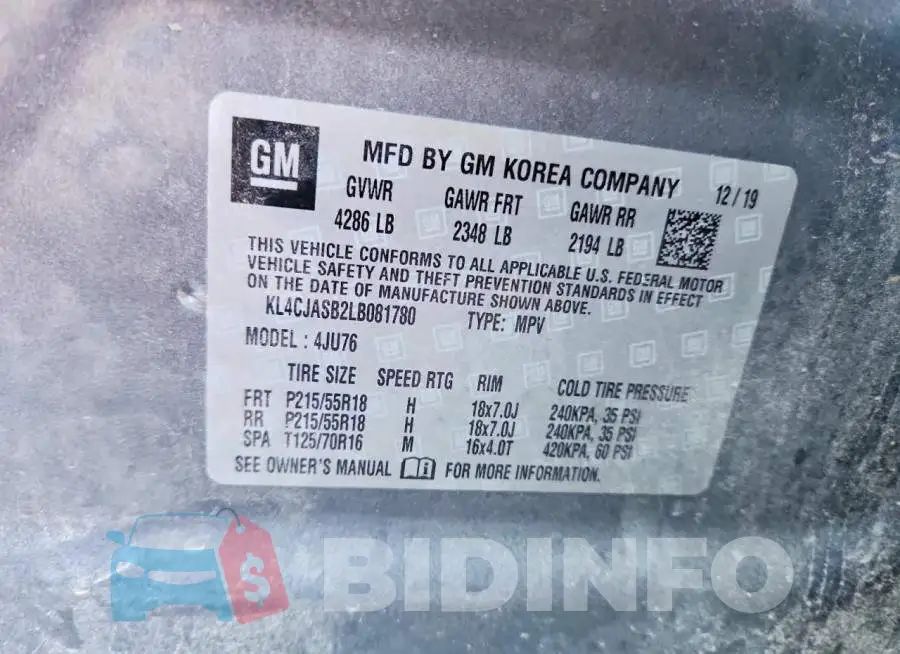 KL4CJASB2LB081780 Photo# 13