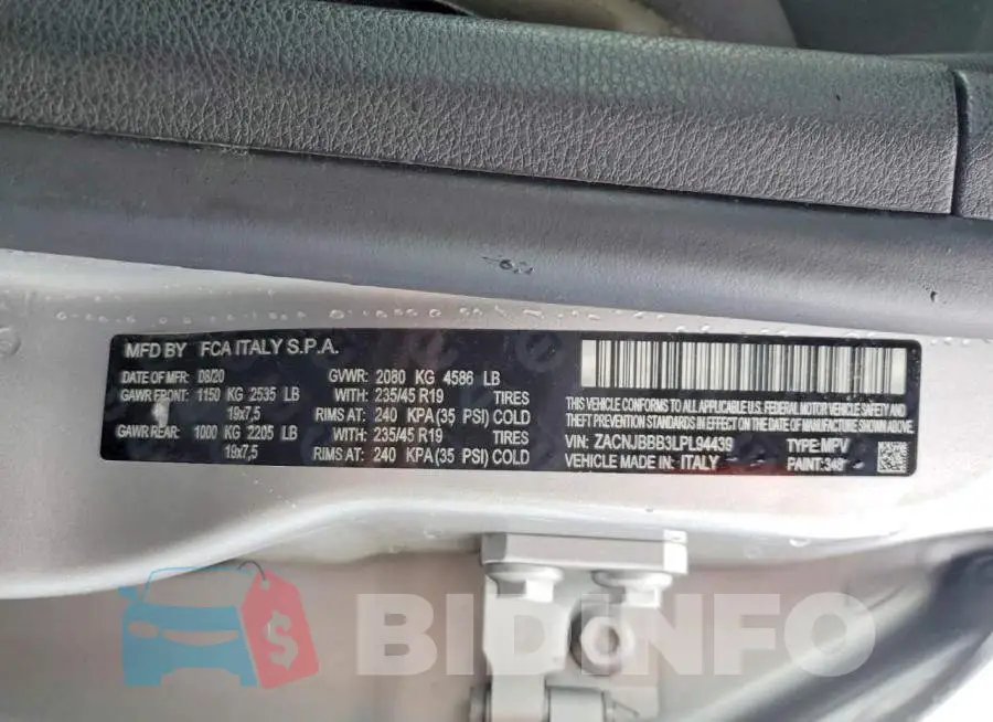 ZACNJBBB3LPL94439 Photo# 12