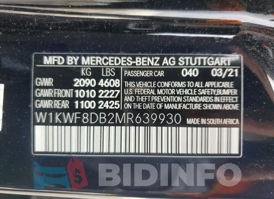 W1KWF8DB2MR639930 Photo# 13
