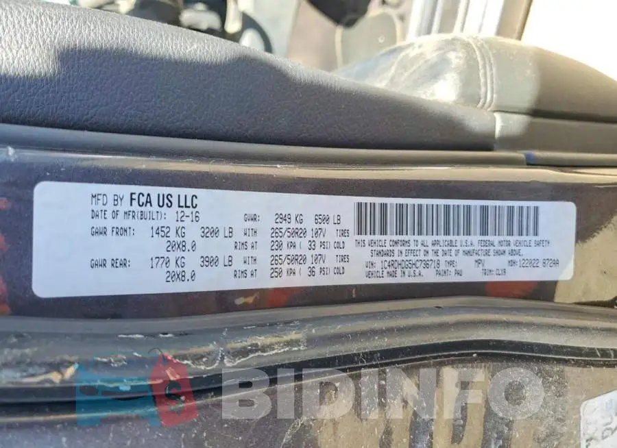 1C4RDHDG5HC736718 Photo# 13