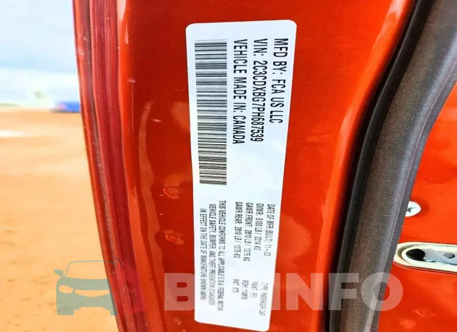 2C3CDXBG7PH687539 Photo# 13