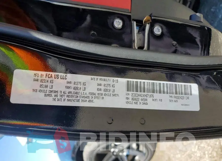 2C3CDXHG1KH671076 Photo# 12