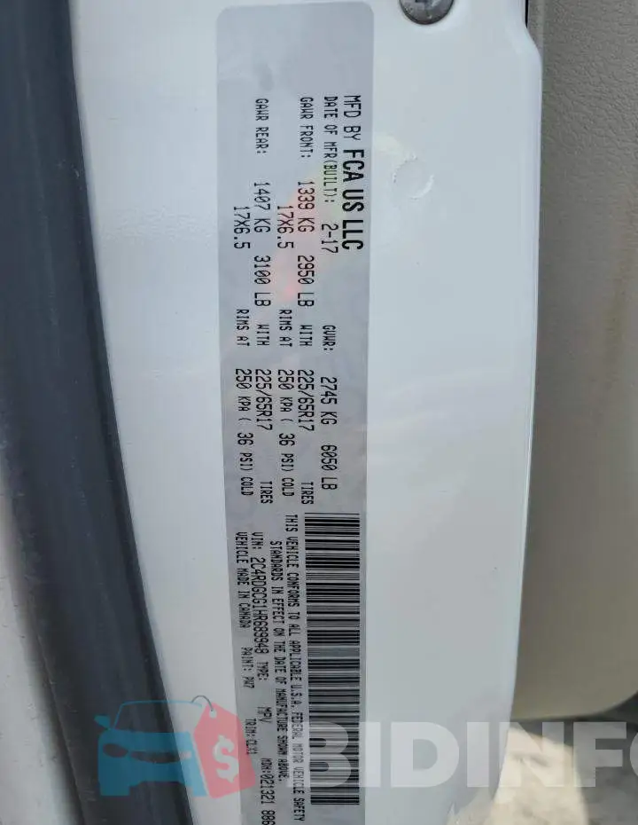 2C4RDGCG1HR689948 Photo# 14