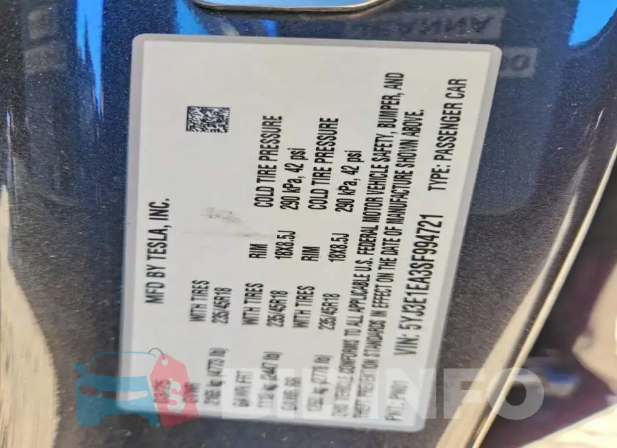 5YJ3E1EA3SF994721 Photo# 12