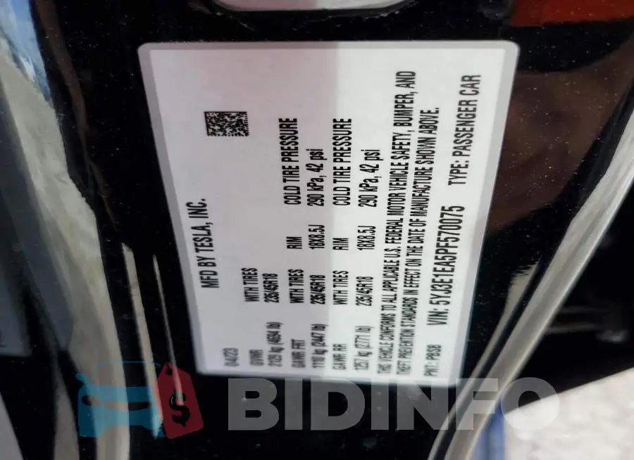 5YJ3E1EA5PF570075 Photo# 12
