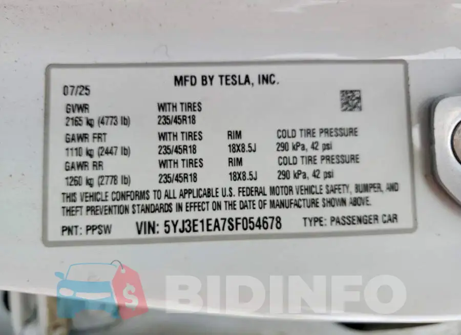 5YJ3E1EA7SF054678 Photo# 12