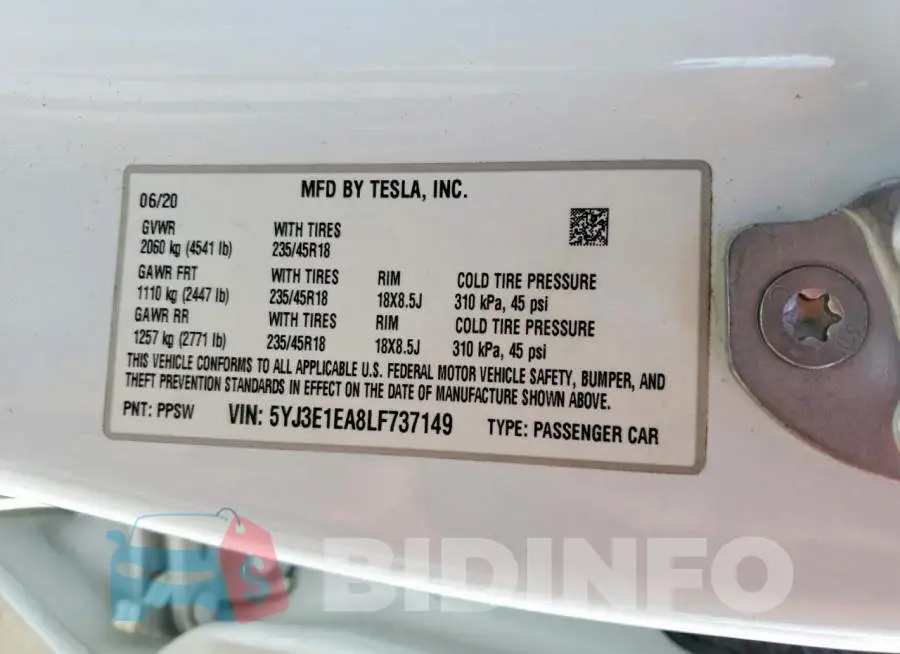 5YJ3E1EA8LF737149 Photo# 12