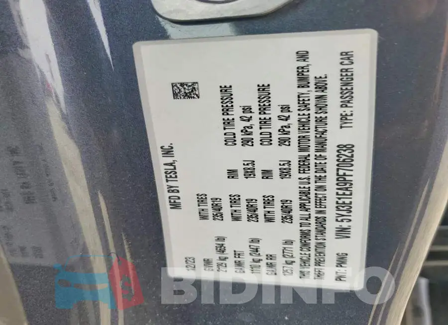5YJ3E1EA9PF706238 Photo# 12