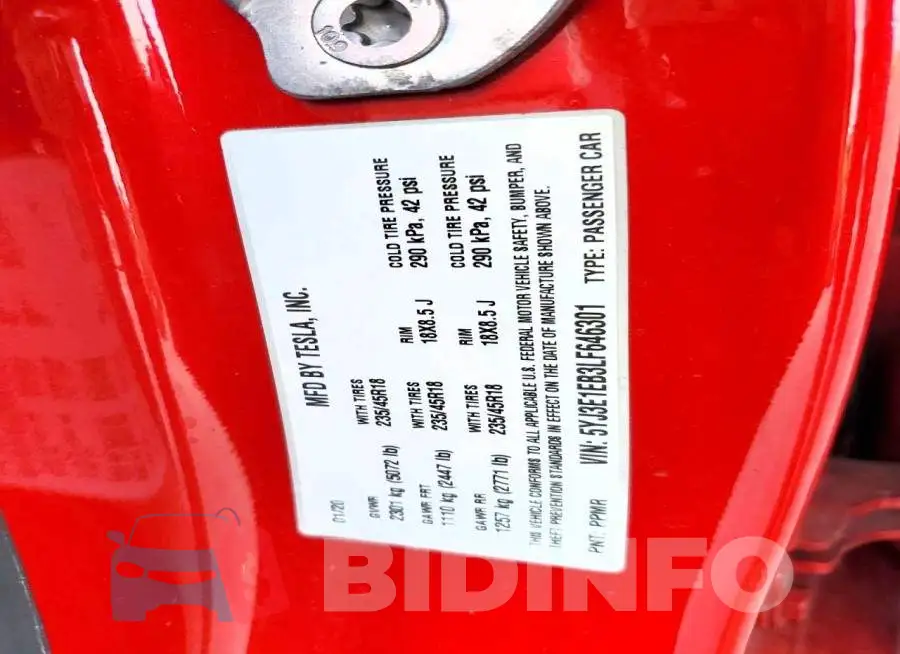 5YJ3E1EB3LF646301 Photo# 13
