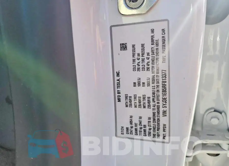 5YJ3E1EB5RF813377 Photo# 12