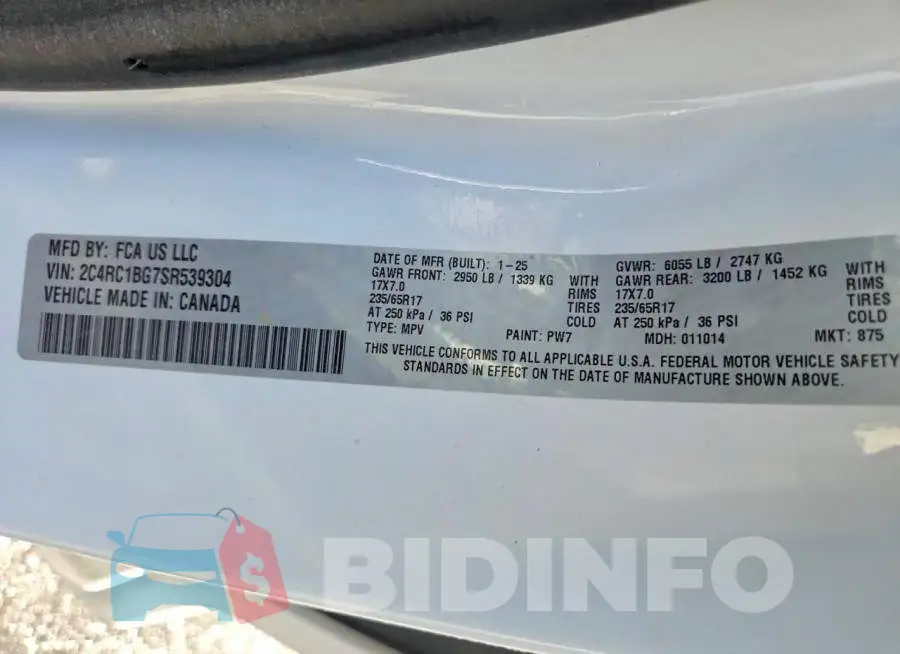 2C4RC1BG7SR539304 Photo# 13