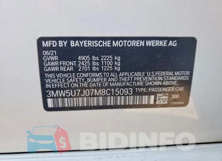 3MW5U7J07M8C15093 Photo# 12