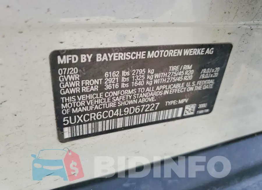 5UXCR6C04L9D67227 Photo# 13
