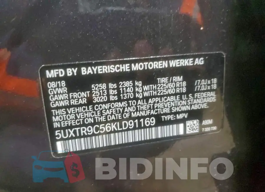 5UXTR9C56KLD91169 Photo# 12