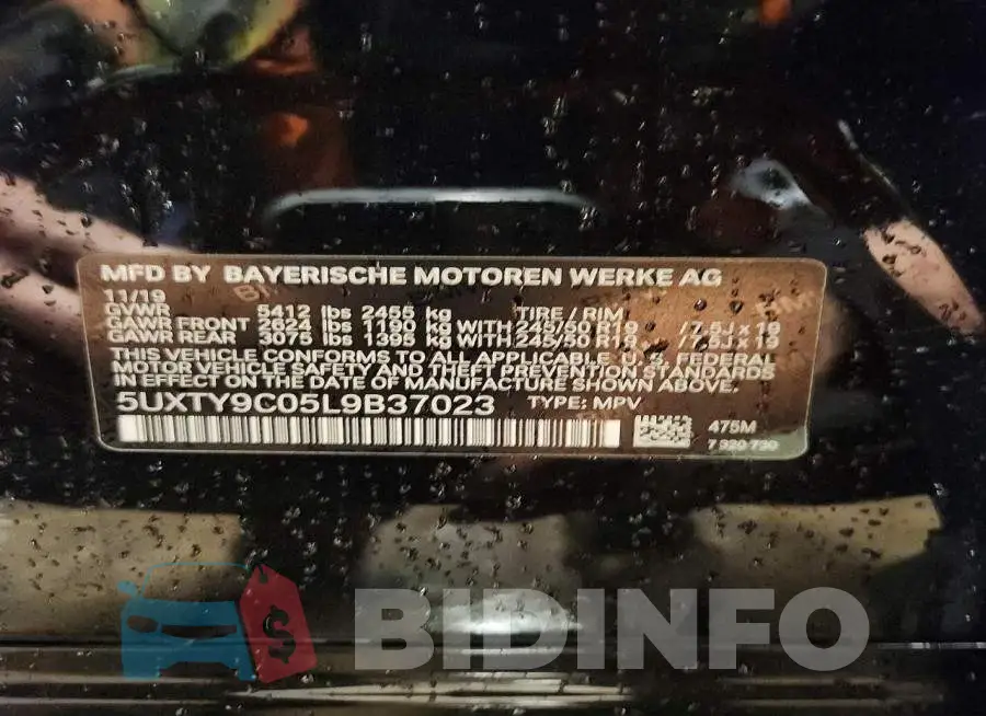 5UXTY9C05L9B37023 Photo# 14