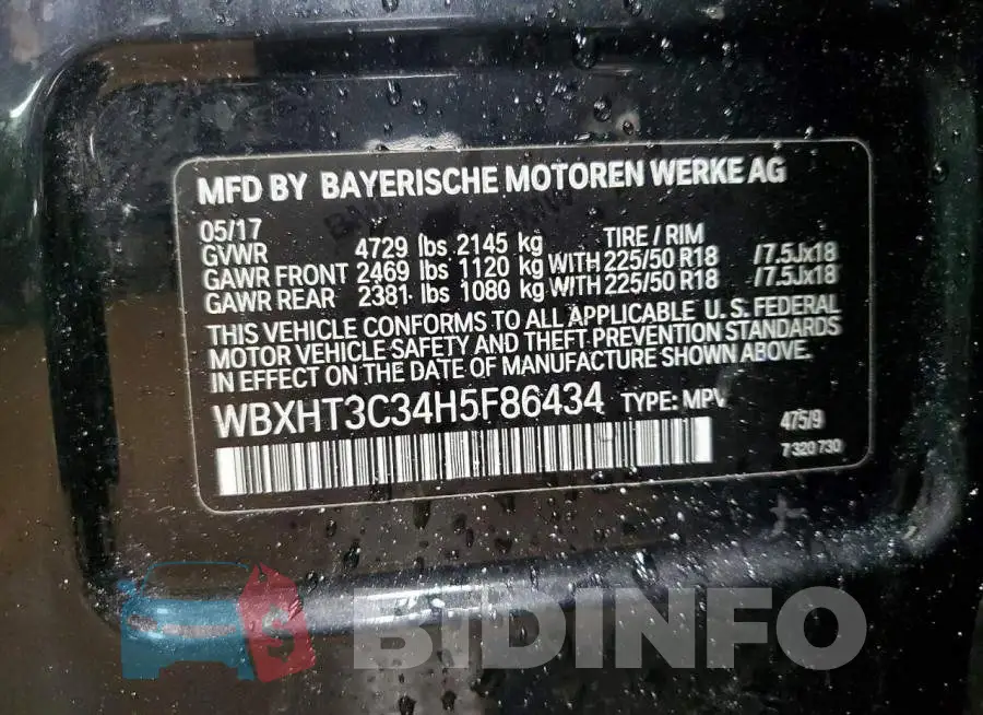 WBXHT3C34H5F86434 Photo# 12