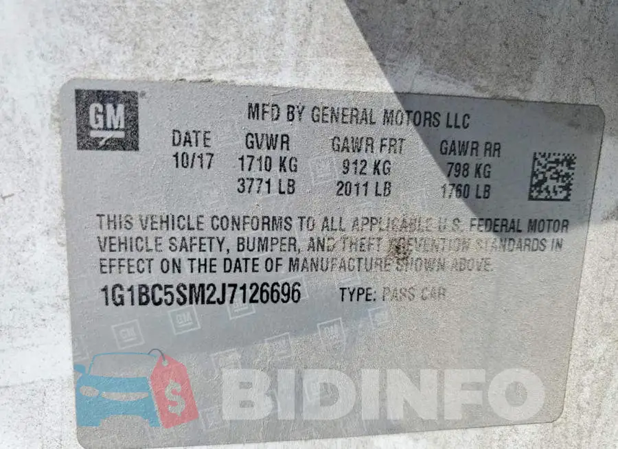 1G1BC5SM2J7126696 Photo# 12