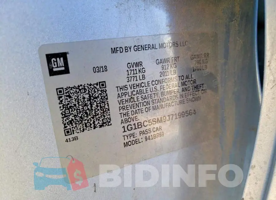 1G1BC5SM9J7199564 Photo# 12