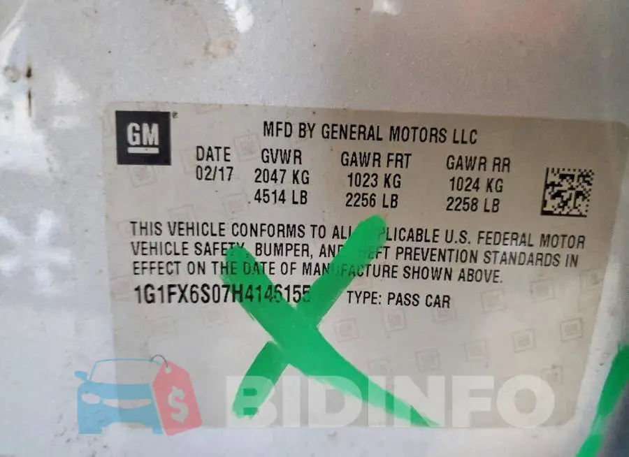 1G1FX6S07H4146155 Photo# 13
