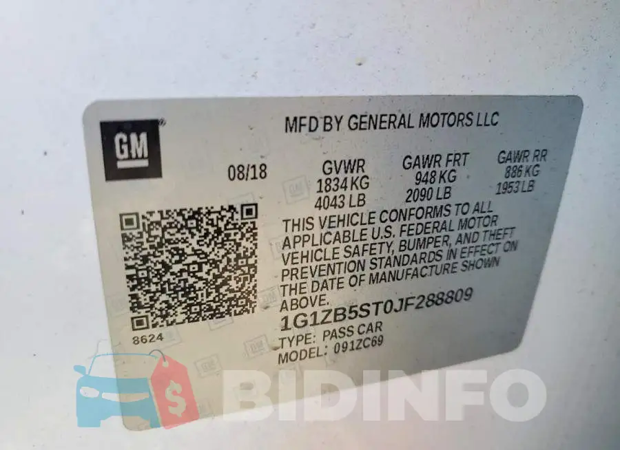 1G1ZB5ST0JF288809 Photo# 12