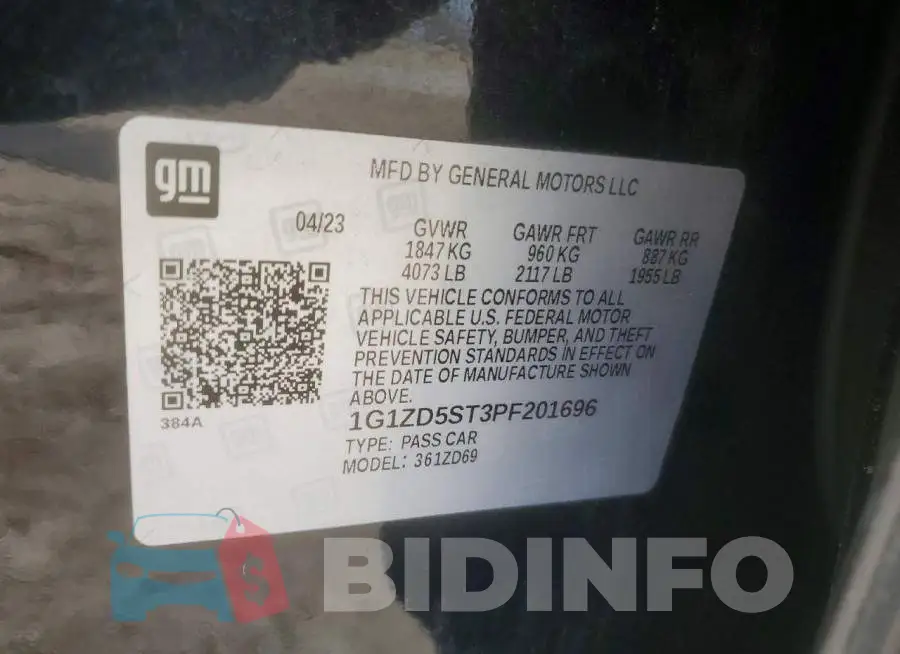 1G1ZD5ST3PF201696 Photo# 13
