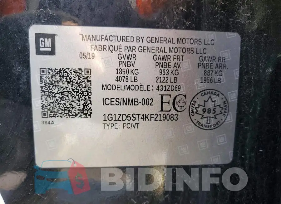 1G1ZD5ST4KF219083 Photo# 12