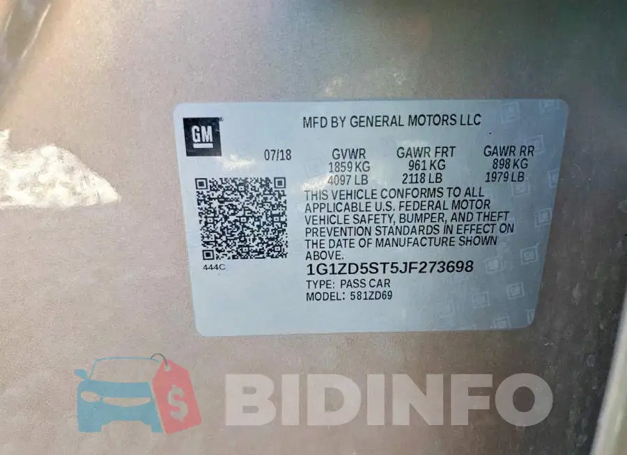 1G1ZD5ST5JF273698 Photo# 12
