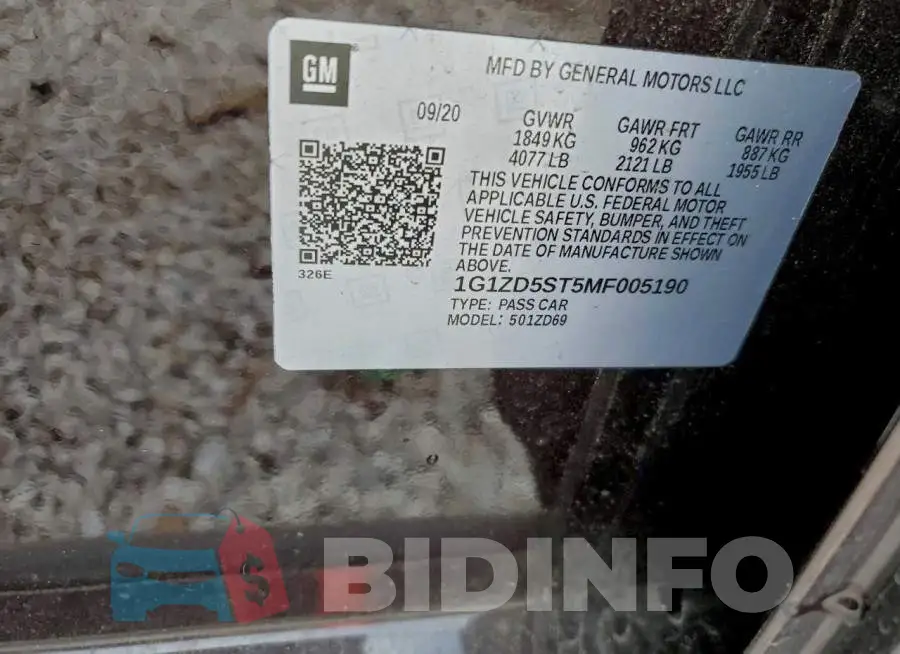 1G1ZD5ST5MF005190 Photo# 12
