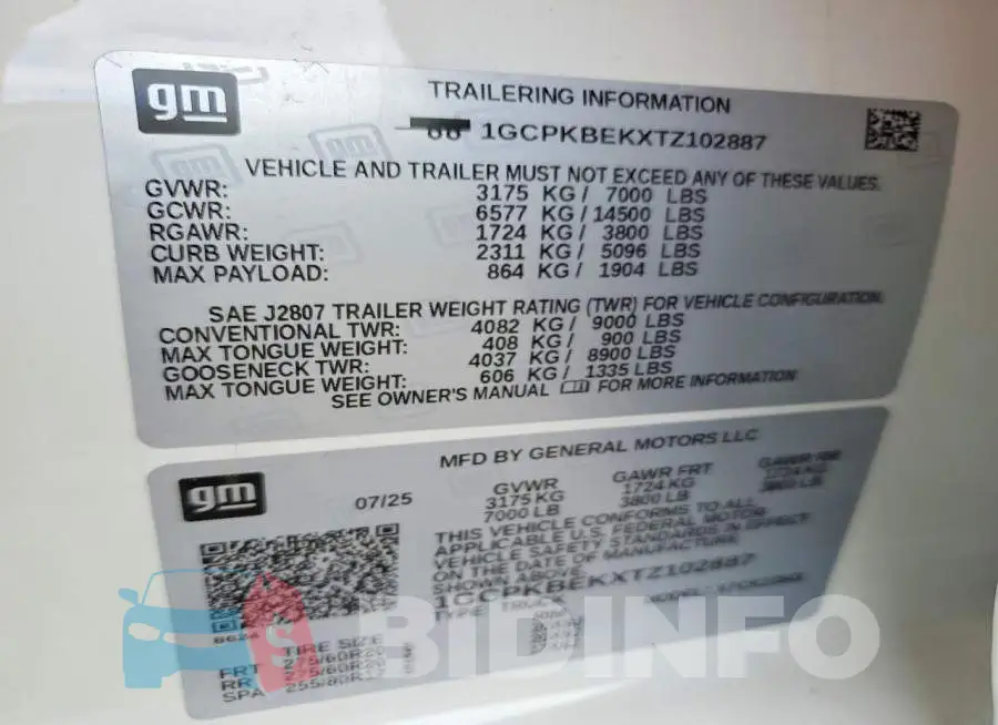 1GCPKBEKXTZ102887 Photo# 12
