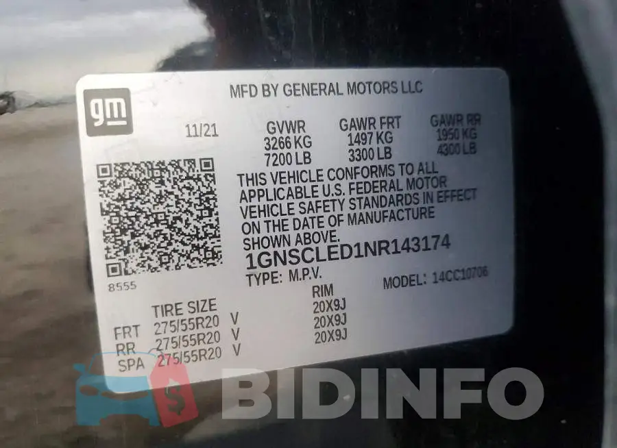 1GNSCLED1NR143174 Photo# 11