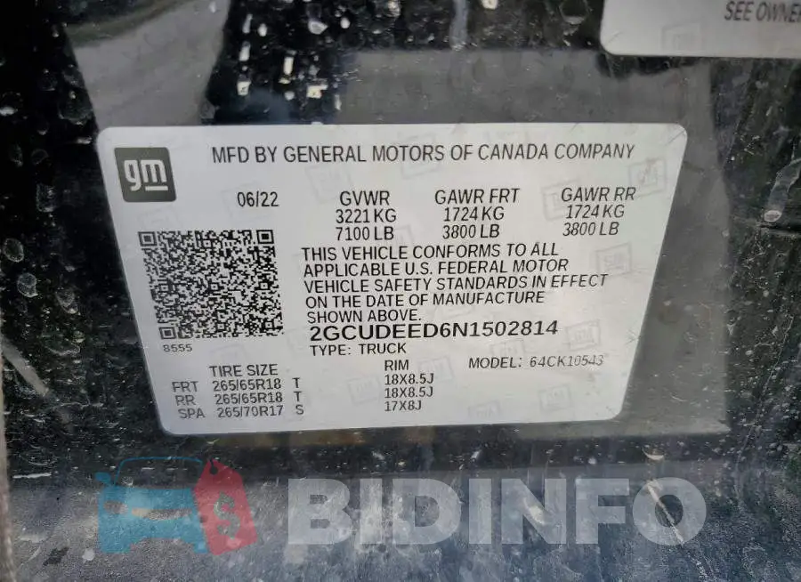 2GCUDEED6N1502814 Photo# 12